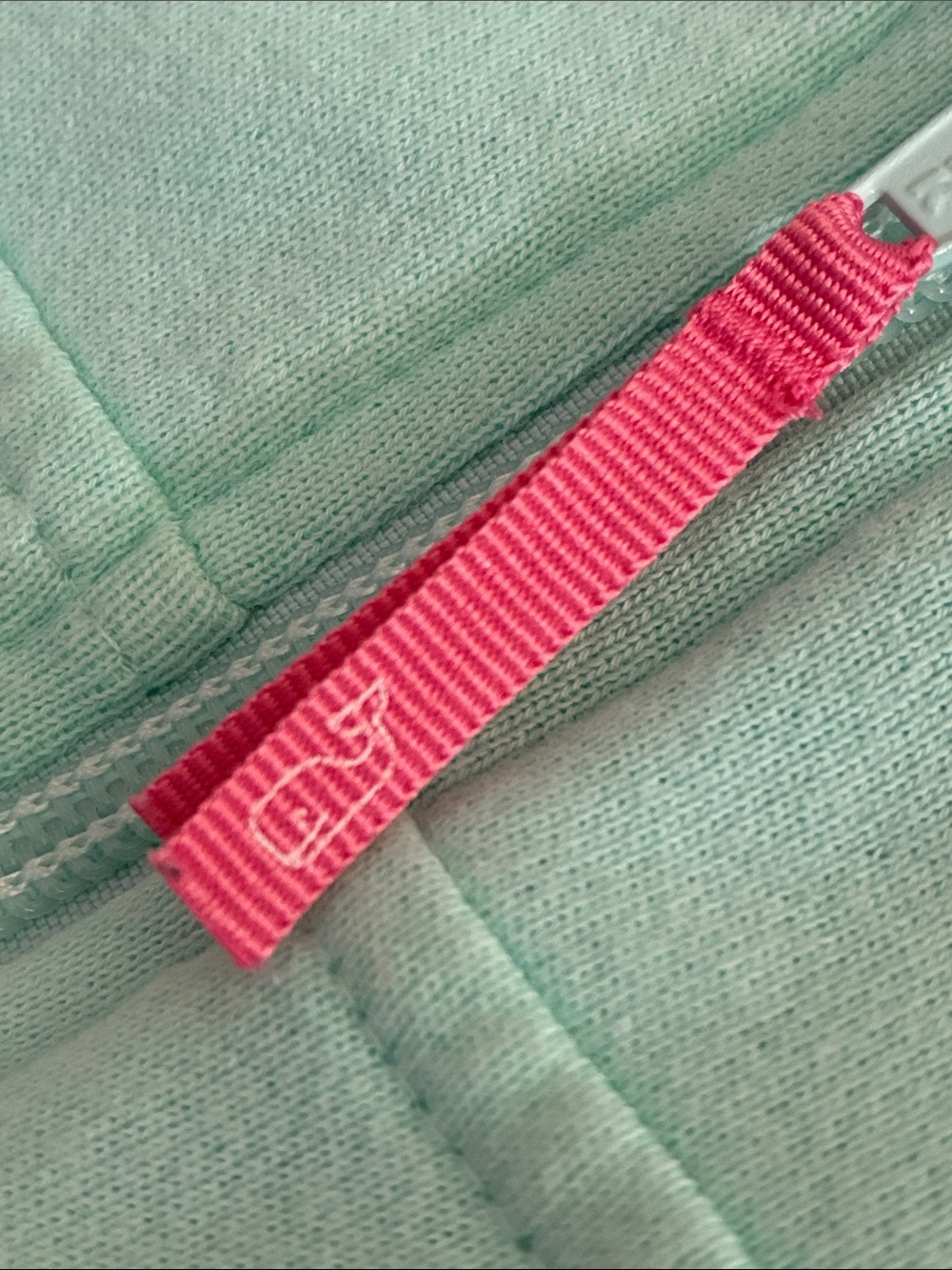 Vineyard Vines Women’s Mint Green Plaid-Shoulder Quarter-Zip Pullover - Picture 4 of 4